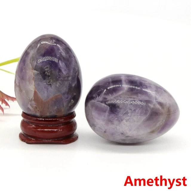 Natural Quartz Crystal Egg Shape Healing Gemstone Reiki Labradorite Chakra Stone