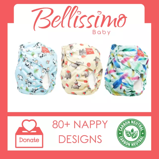 Reusable Cloth Nappy ☆ Bellissimo Baby Reusable Cloth Nappies Diapers Inserts