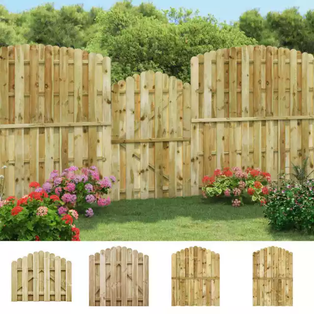 Garden Gate Impregnated Pinewood Arched Design Patio Outdoor Fence Door vidaXL