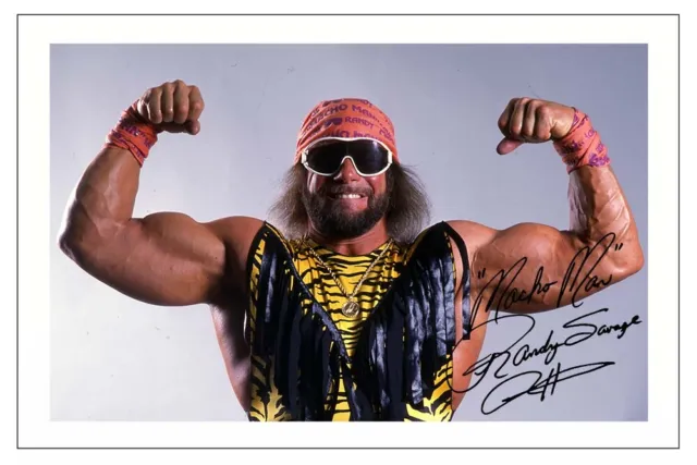 MACHO MAN RANDY SAVAGE Signed Autograph PHOTO Signature Print WWE WRESTLING