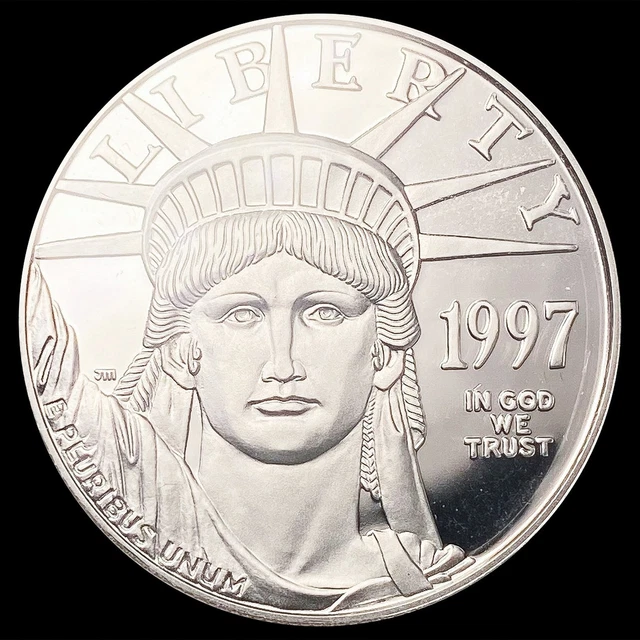 1997-W 1oz Platinum Liberty $100 GEM PROOF