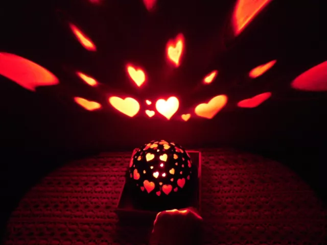 Cool Valentines Day Rotating Hearts Projector 2 Colors Party Dance Boudoir Decor