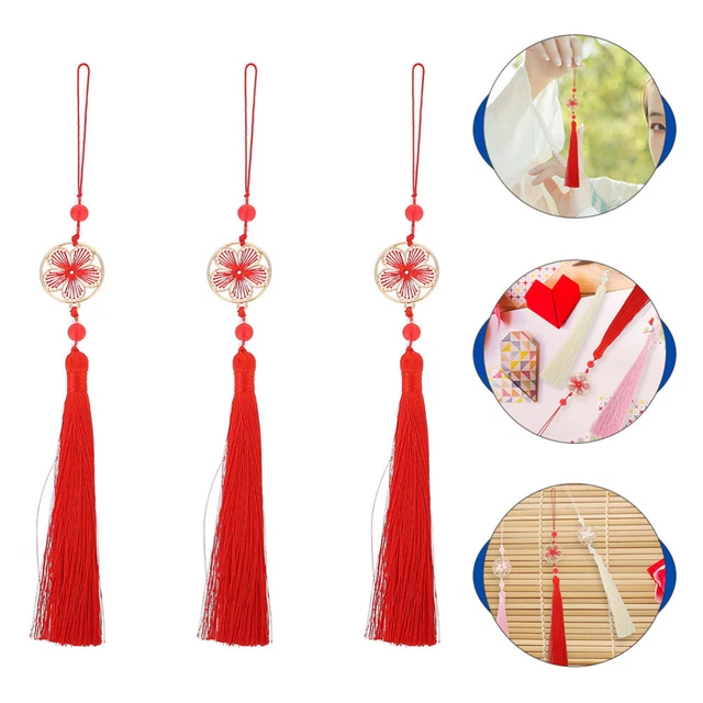 3 piezas Ventilador de borlas con marcadores hágalo usted mismo borlas colgantes con flores decorativas colgantes