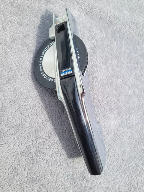 Dymo 1550 Label Maker Heavy Duty Chrome Vintage Tape Writer Spin Dial