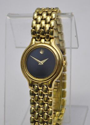 Womans MOVADO 87.E3.817 Museum SS Gold Plated Swiss Quartz 25mm Wrist Watch