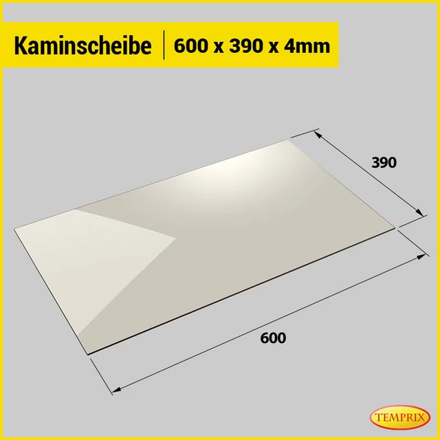 Verre De Cheminée Et Poêle résistant au feu En Vitre d'insert Four 390x600x4 mm