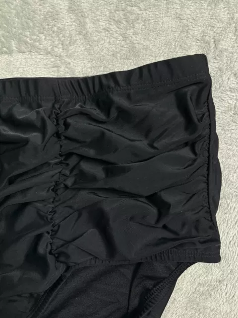 NWT Womens 22W Bikini Bottoms Hi Waist Ruched Black Island Escape South Beach 3