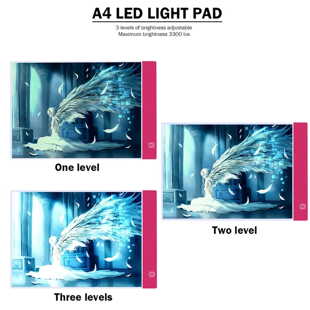 DiamondDIY pintura A4 LED almohadilla de luz LED tablero de dibujo tablero de copia juego de herramientas -