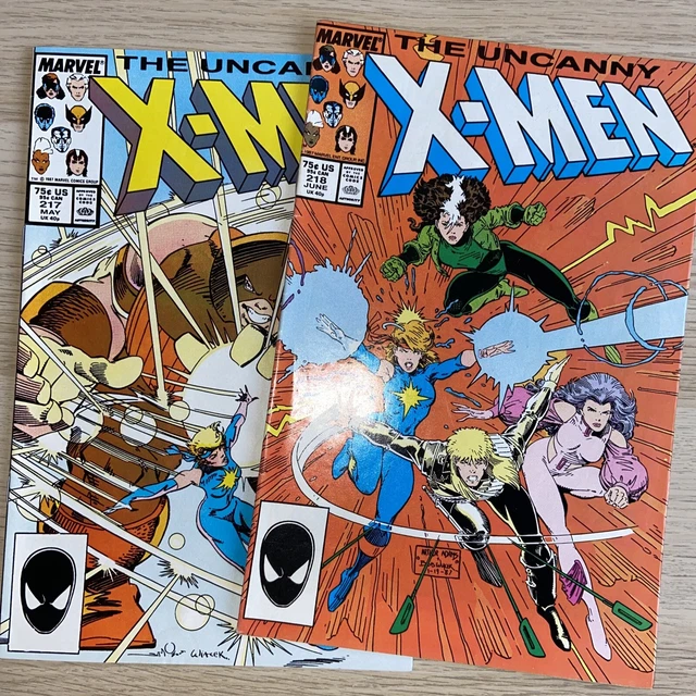 UNCANNY X-MEN # 217 and 218 (1987) FN/VF feat. Juggernaut Dazzler Psylocke