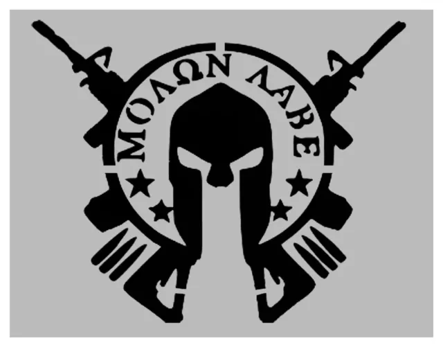Molon Labe Come and Take Them Helmet Rifles Stencil 8.5" x 11" FREE SHIPPING
