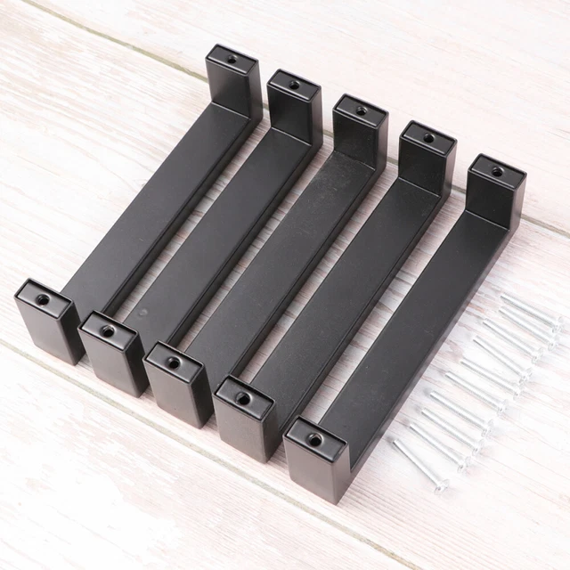 5 Pcs Pull Handle Furniture Square Cabinet Knobs Matte Black House Door Kitchen