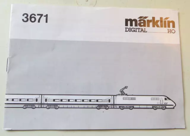Märklin 3671 Manuel pour Glace Experimental Train Br 410
