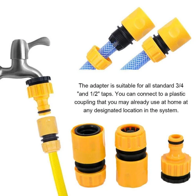 3Pcs/set Garden Watering Hose Pipe Tap Connectors Adaptor Fitting Universal S7X2