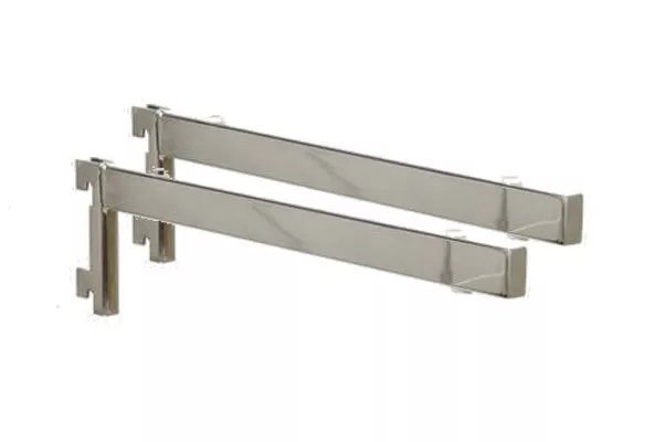 Chrome Glass Shelf Brackets + Suction Pads For Slot|Fit|Track|Fix|Upright Wall