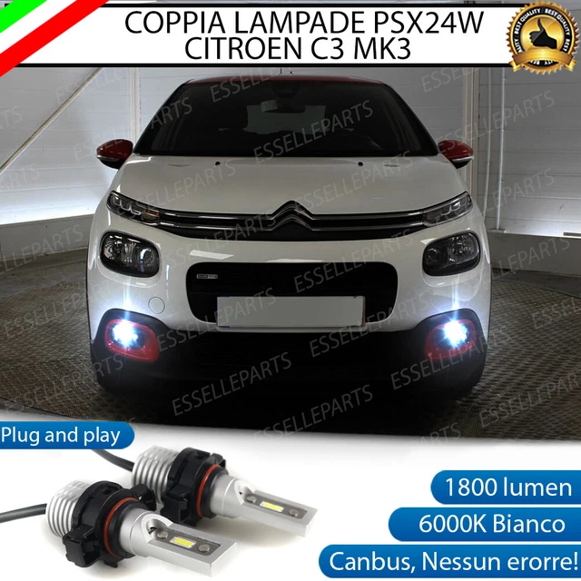 KIT LED PSX24W Citroen C3 Mk3 Fendinebbia 1800 Lumen Canbus 6000K ...