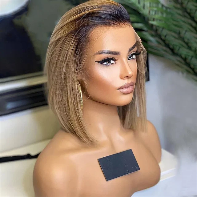 European Virgin Hair Straight Short Bob Swiss Lace Kosher Sheitel Wigs For Women