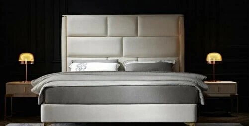 Lit 3tlg. Chambre à Coucher Set Design Moderne Luxe Table de Chevet Lits Pour