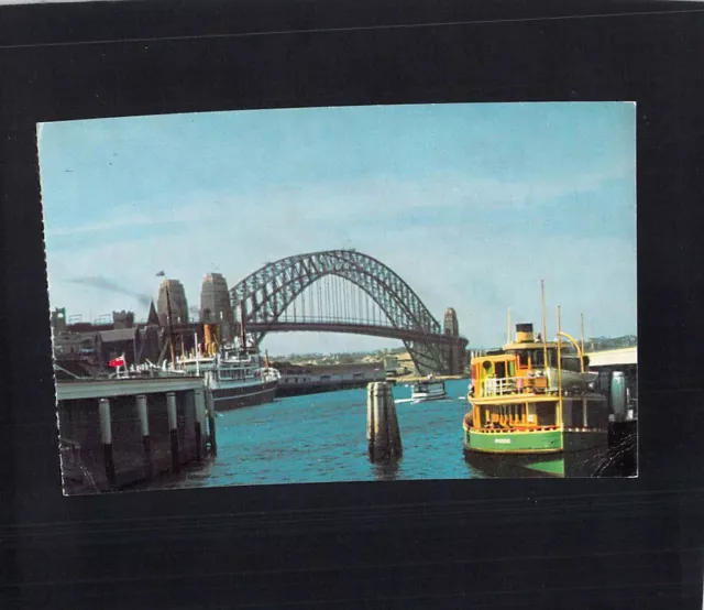 D6153 Australia NSW Sydney Bridge Circular Quay Ferry VERO vintage postcard