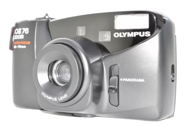 *Nuevo en caja* Cámara fotográfica Olympus OZ 76 zoom negro apuntar y disparar 35 mm #1564 2