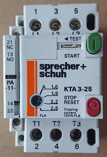 Motorschalter Sprecher+Schuh KTA 3-25-2,5 1,6-2,5A 0,75kW /#R I1MG 5911