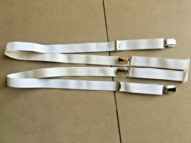 Braces Suspenders Mens Vintage CLIP ON WHITE IMMACULATE