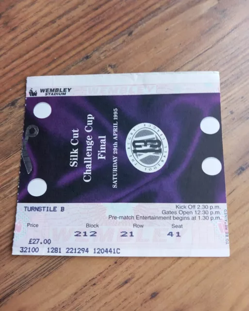 1995 Rugby League Challenge Cup Final Ticket – Leeds vs Wigan