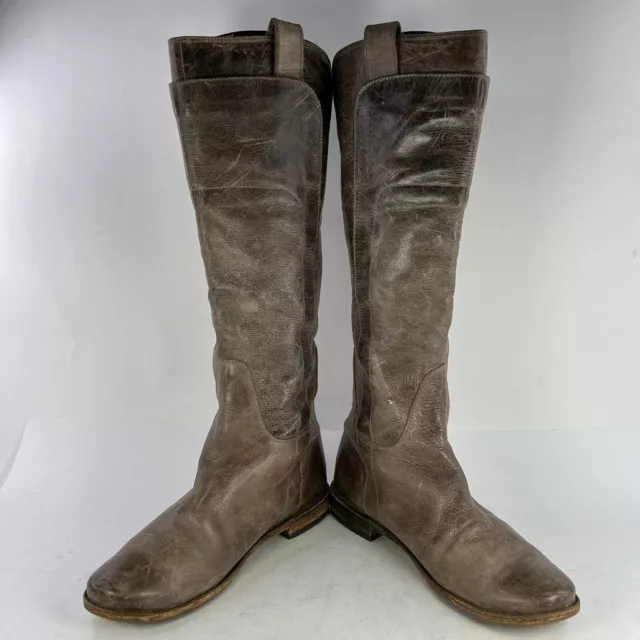 Frye Paige Tall Riding Boots US 8 B Tan Brown Leather Knee High Pull on Boot 3