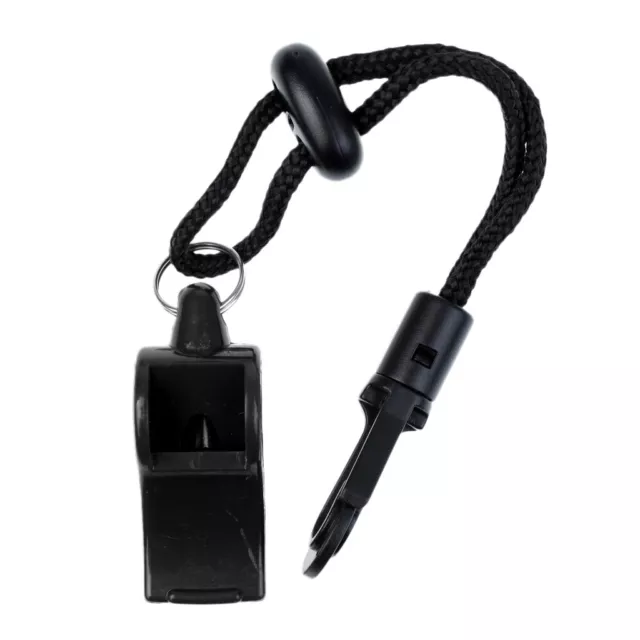 Emergency Whistle with Clip On Lanyard for Outdoor Kayak Boat Safety Black