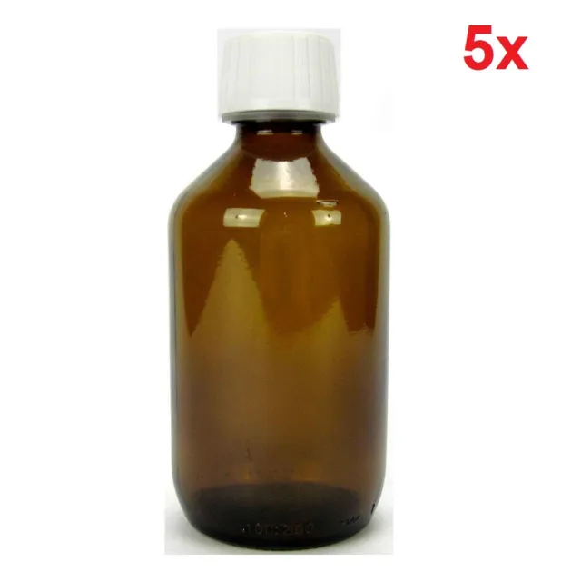 Sala Braunglasflasche DIN 28 mit Verschluss OR + Kindersicherung 5 x 250 ml
