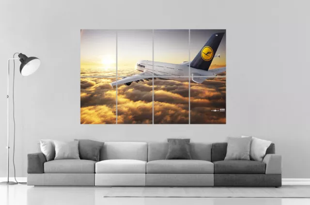 Airbus a380 lufthansa Wall Poster Grand format A0 Large Print