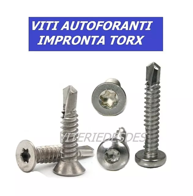 VITI AUTOPERFORANTI IMPRONTA TORX MISURE D.4,2 mm e D.4,8 mm AUTOFORANTI ZINCATE