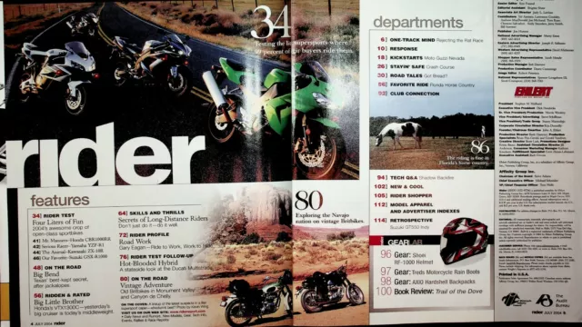 2004 July Rider Motorcycle Magazine - Monument Valley & Canyon de Chelly Ride 2