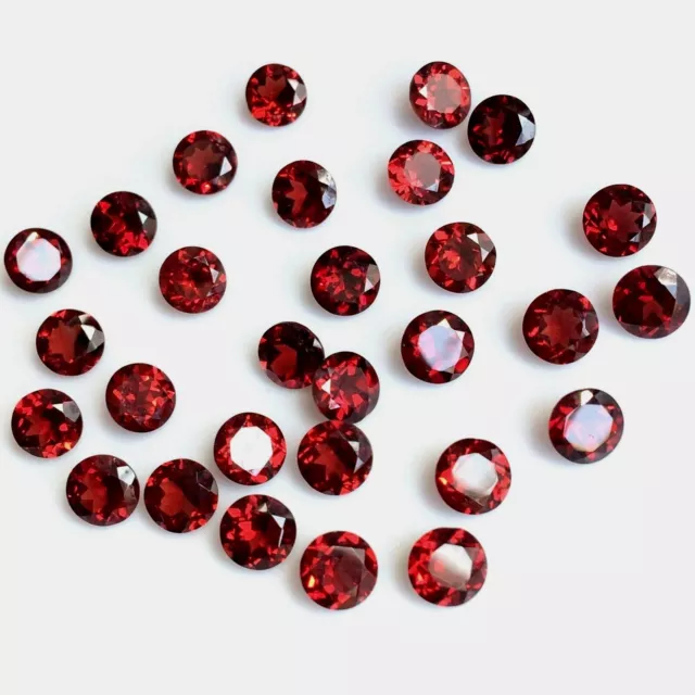 Wholesale Lot 4mm Round Cut Natural Mozambique Garnet Loose Calibrated Gemstone