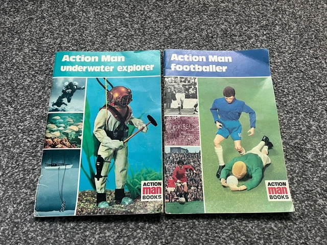VINTAGE ORIGINAL ACTION Man Footballer and Underwater Explorer Book £17 ...