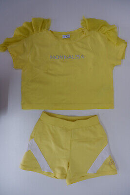 Monnalisa Girls Outfit Set Age 12 Yrs T Shirt Top Shorts Yellow