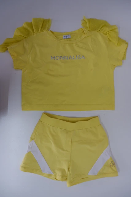 Monnalisa Set Abbigliamento Ragazze Età 12 Anni T-Shirt Top Short Giallo