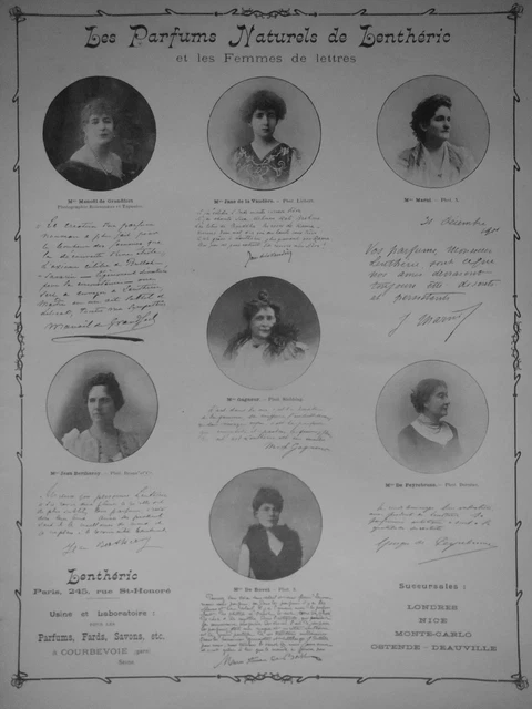Publicité De Presse 1902 Les Parfums Naturels De Lenthéric Fards Savons Parfum