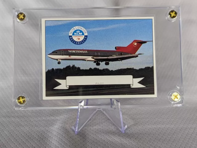 Northwest Airlines Boeing B-727 Airplane Pilot Collector Card Display Case KLM