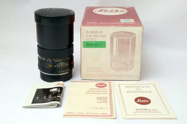 Leitz Leica Elmar-R 180mm F4 Ex Démo Rémanence Entrepôt Nouveau Old Stock