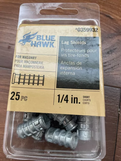 Blue Hawk 25-Pack 1/4-in Short Lag Shields #0359932