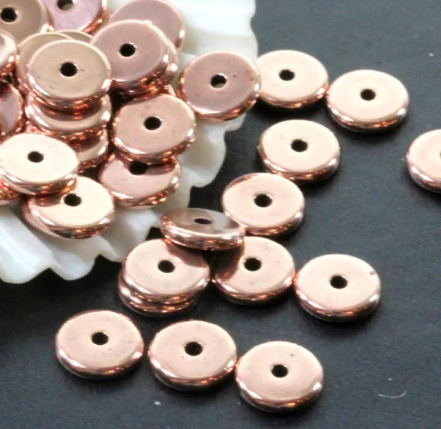 TierraCast 8 mm. Heishi Disk Beads, Copper Plated Lead Free Pewter, 4418