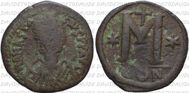 0037] IMPERO BIZANTINO ANASTASIO I 491 518 DC - FOLLIS - Zecca  COSTANTINOPOLI