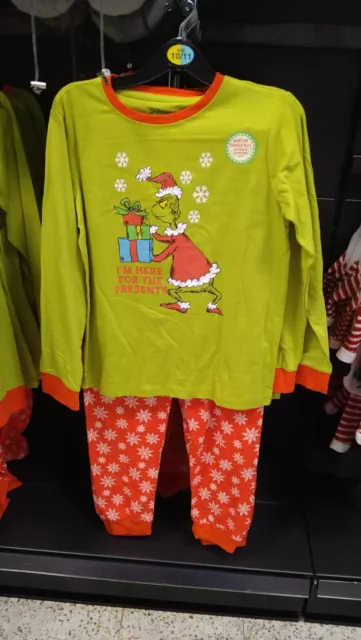 Pigiama di Natale Grinch pigiama bambino taglia 10/11 multicolore Dr Suess *