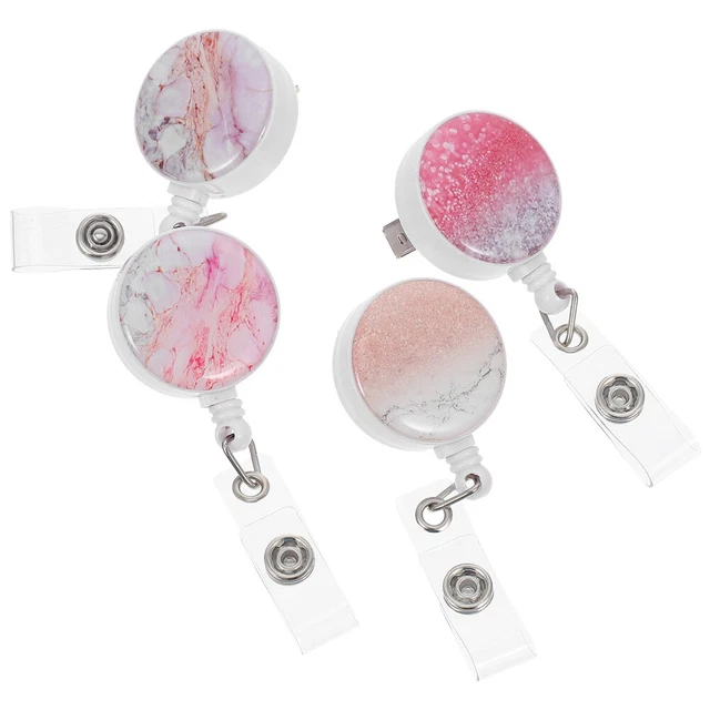 4 Pcs Bobine De Badge Agrafe De Badge Badges Nominatifs Poche