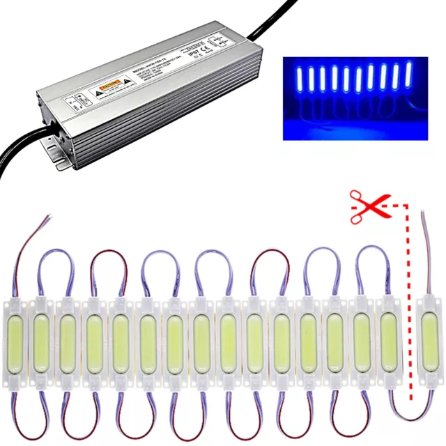 1-75 - 2W Cob LED Modulo - Blu - Con Senza Alimentatore 230V 12V Pubblicità Luce