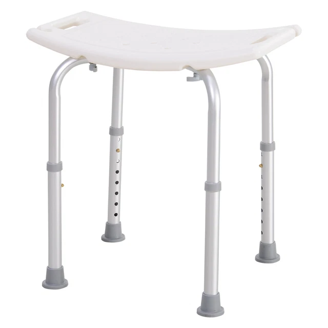 HOMCOM Sgabello Bagno Sedia per Doccia, Antiscivolo, Altezza Regolabile