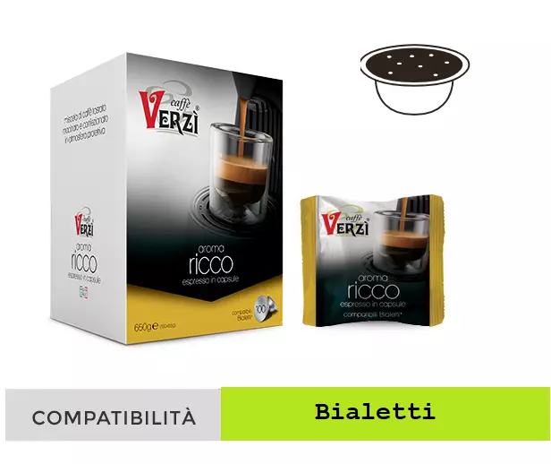 100 Capsule Caffè Verzì Aroma Ricco Compatibili con Bialetti Originali Verzi