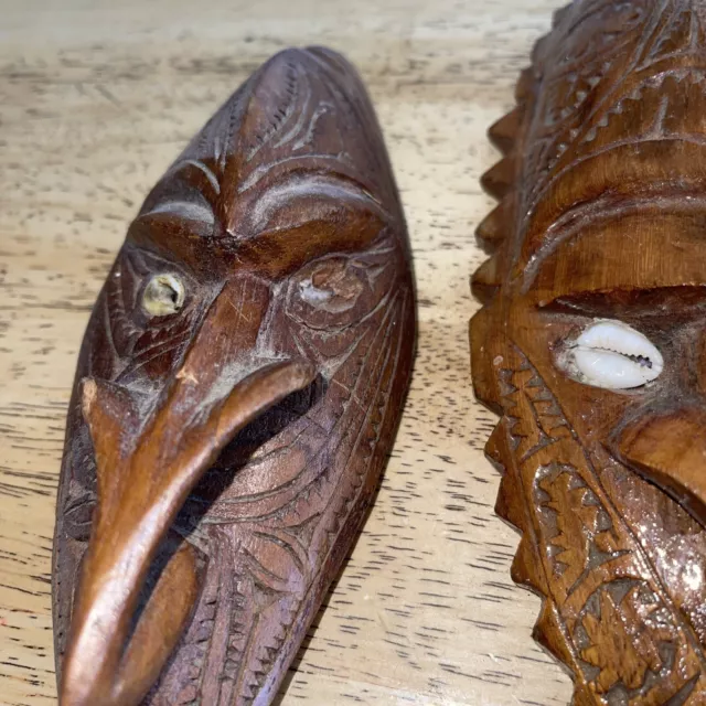 VINTAGE PAPUA NEW GUINEA PNG Carved X 2 2