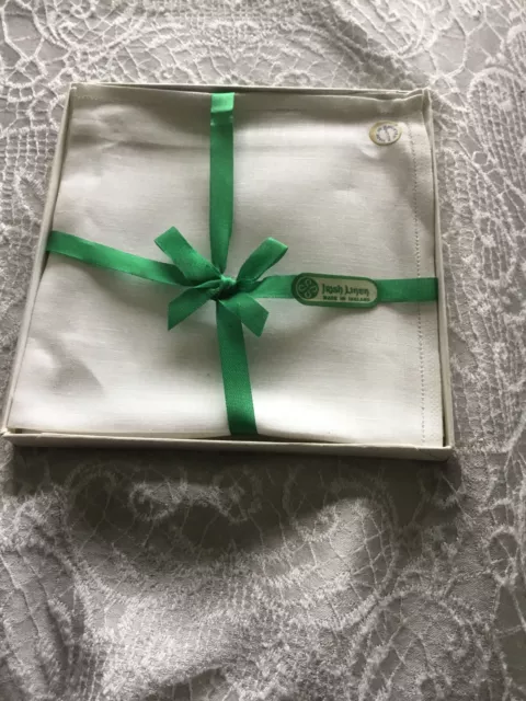 Boxed Set Of Finest Quality Irish Linen Ladies Hankies, Unused 3