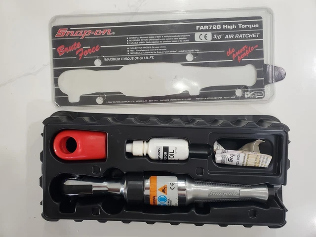 NEW snap on 3/8 pneumatic air ratchet FAR72B HIGH TORQUE VINTAGE NOS